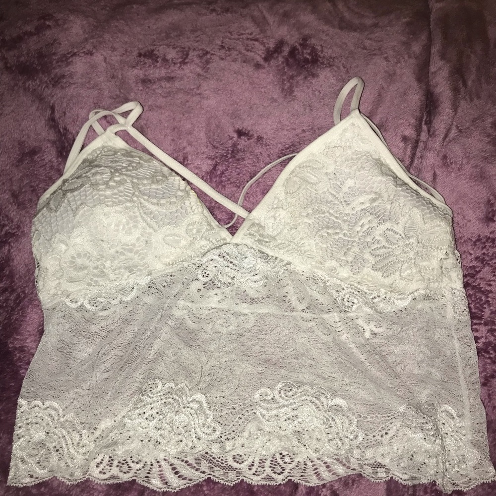 White Lace Crop Top